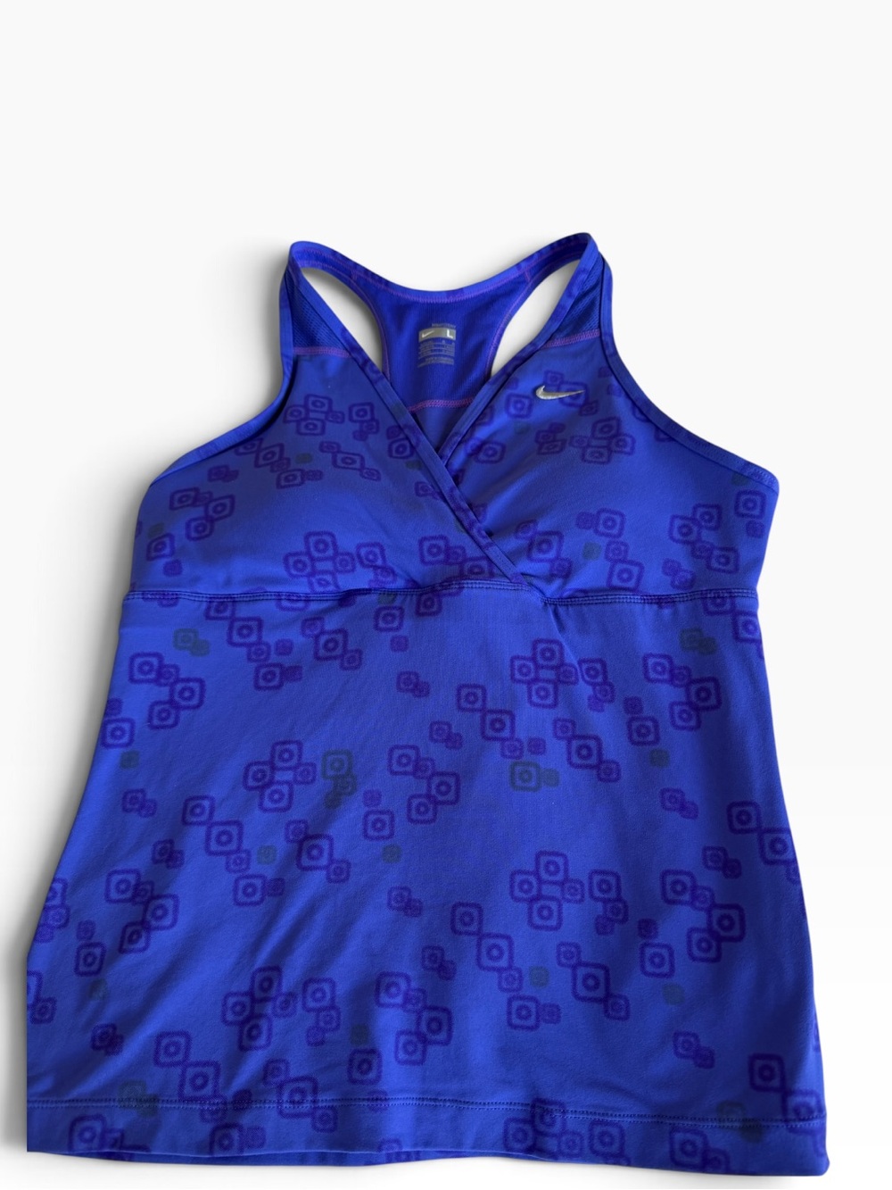 Nike Dri-FIT Women’s Athletic Performance Tank – Purple Geometric Print – L